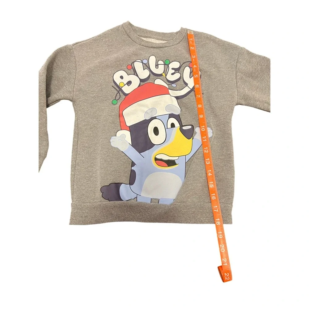 Bluey Christmas Sweatshirt Sweatpants Set Gray‎ Holiday Bingo Kids Size 6/7
